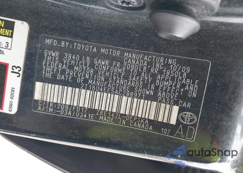 2010 Toyota Corolla S из США, поврежденный, VIN 2T1BU4EE5AC288971